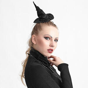 Punk Rave Black Gothic‎ Mini Witch Hat Lolita Fascinator Accessory